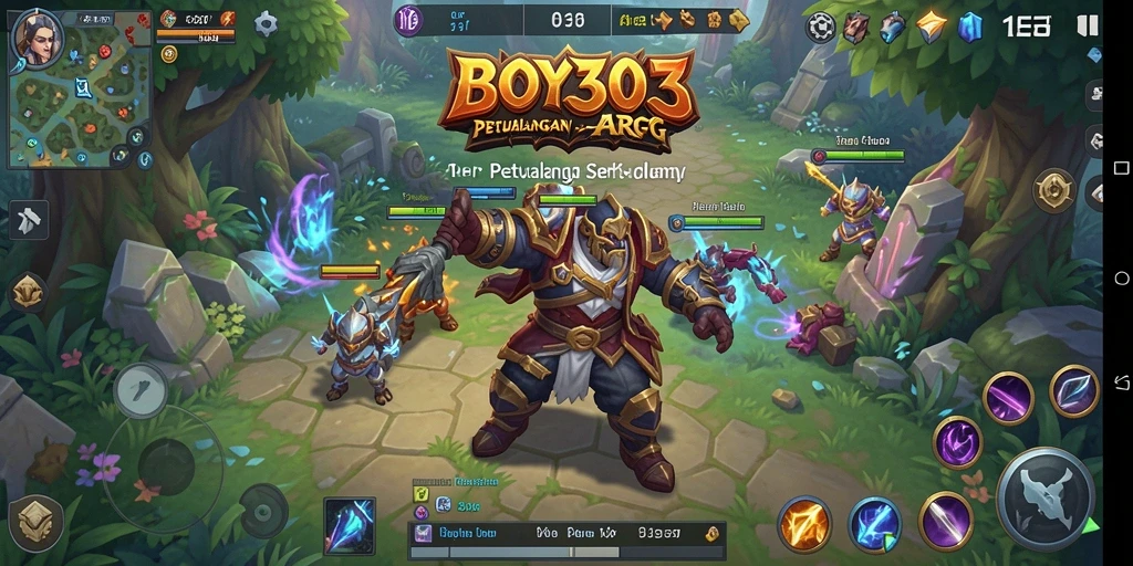 Tangkapan layar menunjukkan aksi pertempuran seru dalam BOY303.