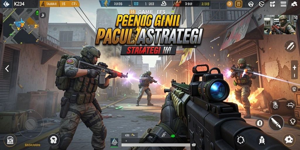 Gameplay K234 yang intens dan menarik dengan aksi tembak-menembak.