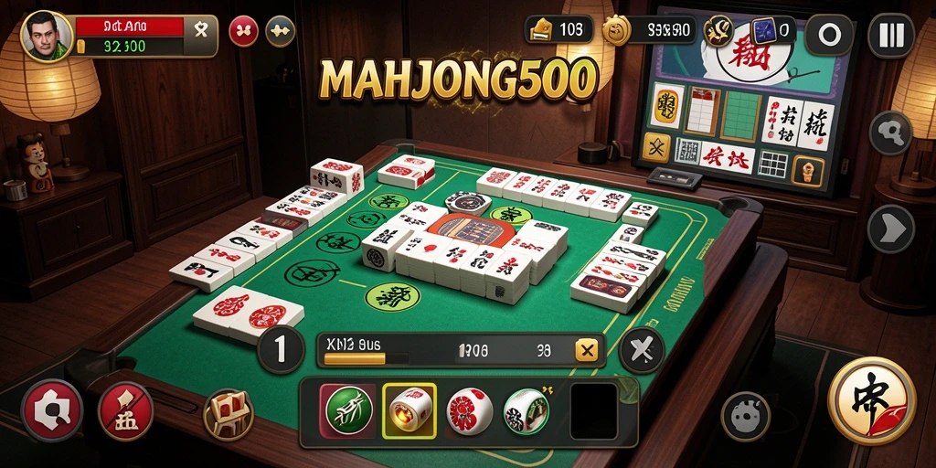Tampilan gameplay MAHJONG500 yang menarik dan interaktif.