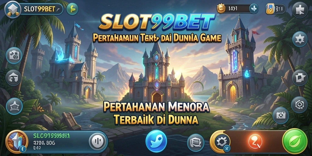 Screenshot utama SLOT99BET menampilkan aksi seru Tower Defense.