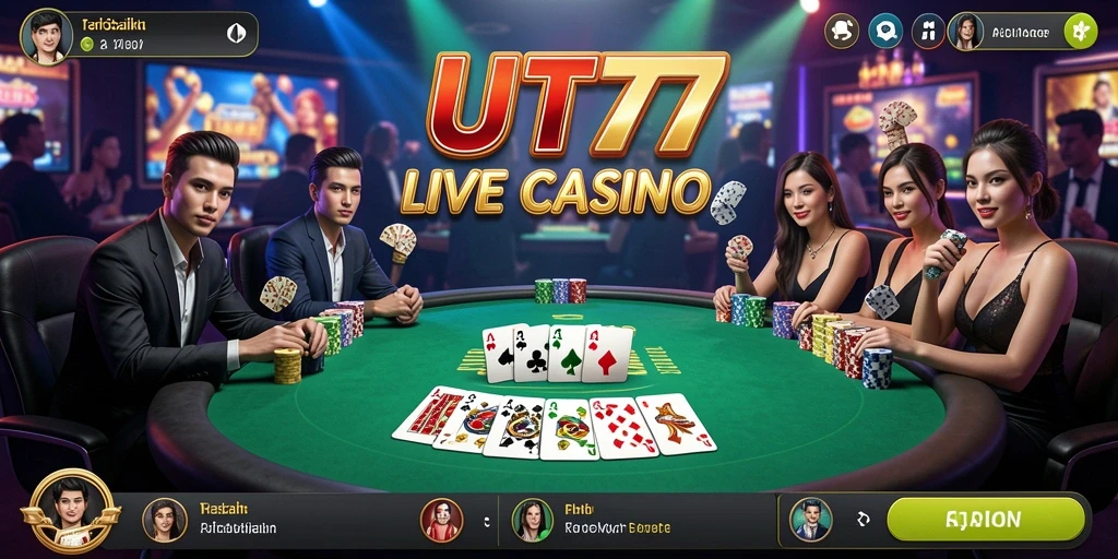 Tampilan gameplay Live Casino UT77 yang menarik dan mengasyikkan.