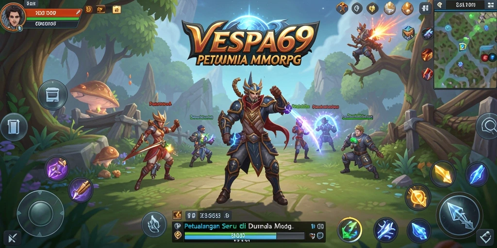 Tangkapan layar gameplay VESPA69 dengan aksi seru dari pertarungan MMORPG.