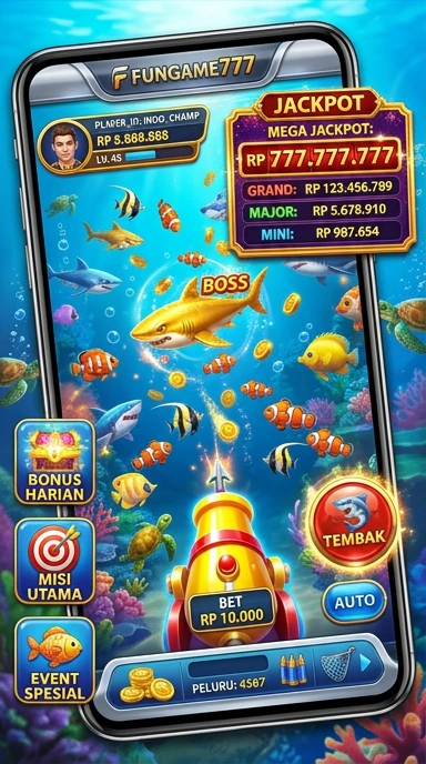 Tampilan antarmuka aplikas fungame777 yang menarik.
